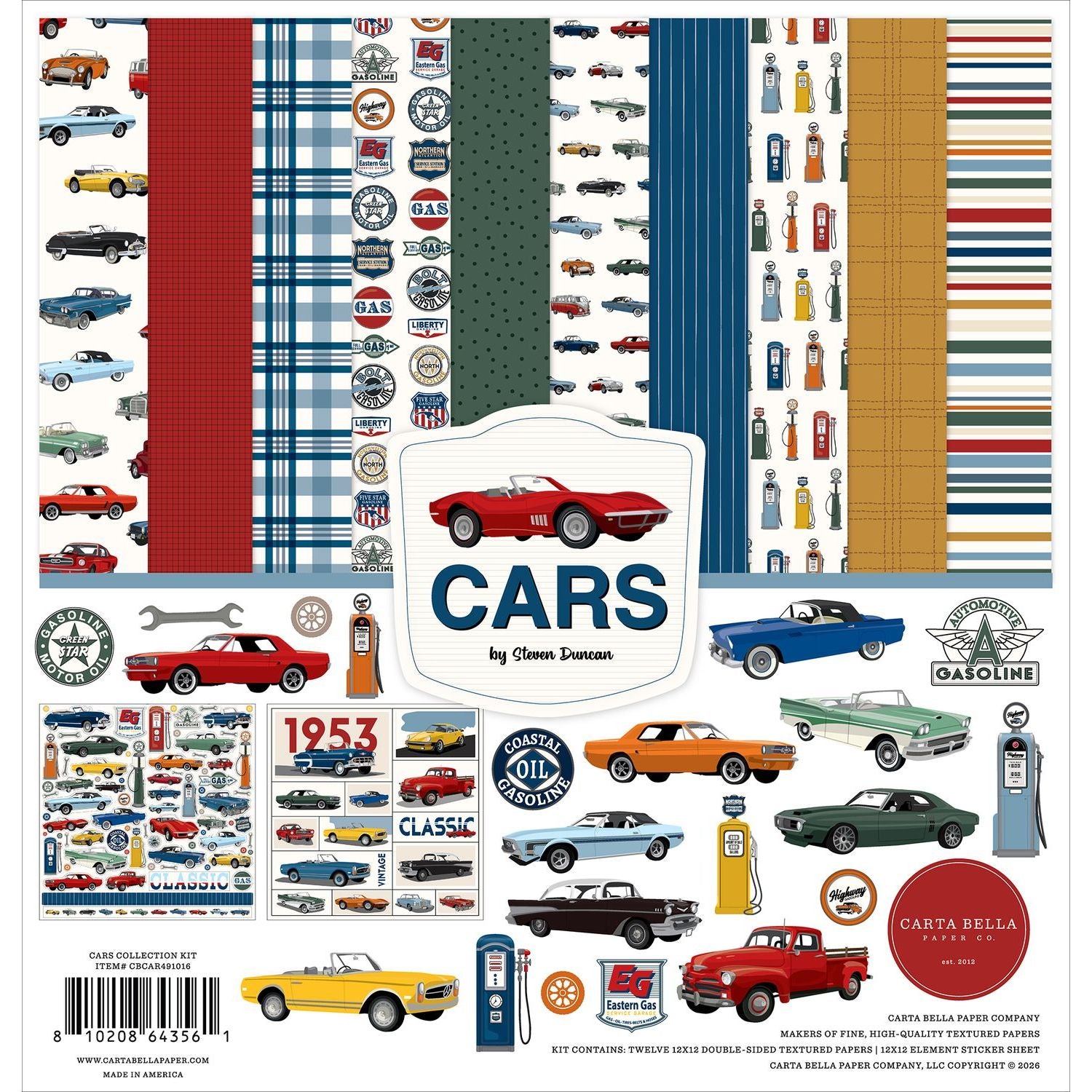 Carta Bella Cars 12 x 12 Collection Kit cbcar491016