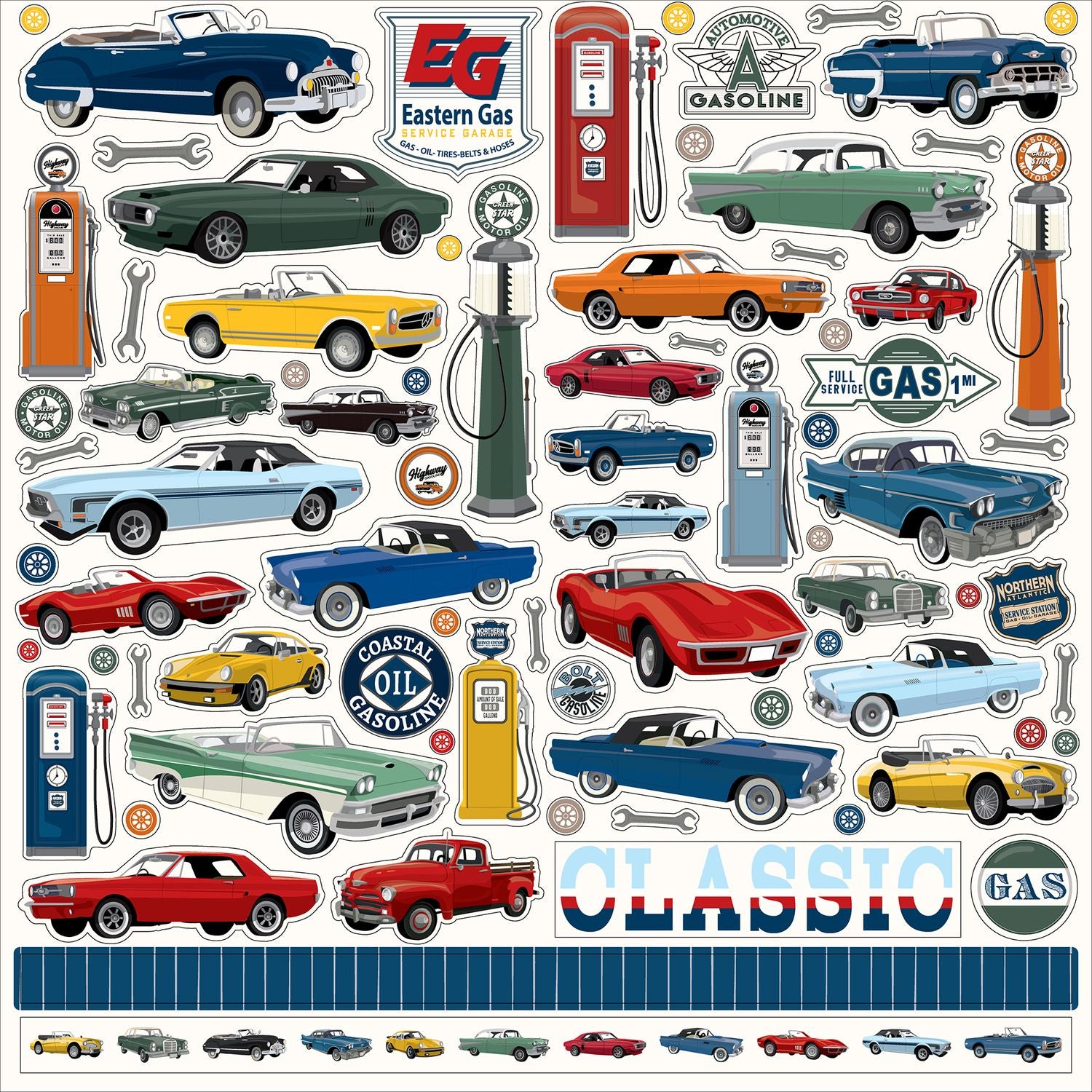 Carta Bella Cars 12 x 12 Collection Kit cbcar491016 Service Garage