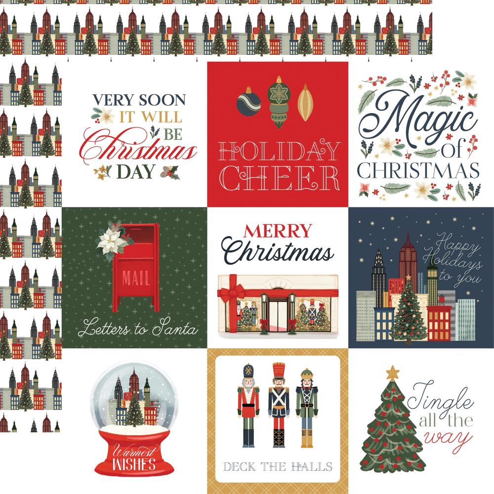 Carta Bella Christmas In The City 12 x 12 Collection Kit cbcic456016 4X4 Journaling Cards