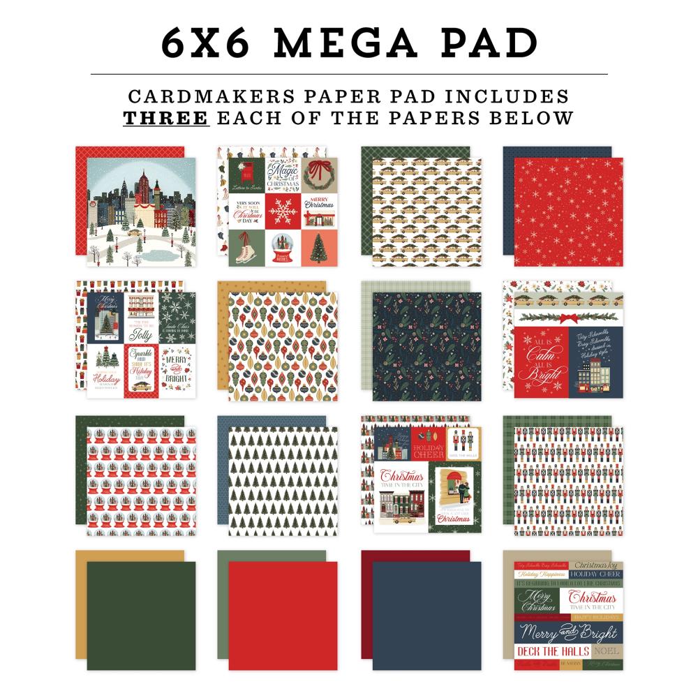 Carta Bella Christmas In The City 6 x 6 Mega Paper Pad cbcic456031 Detailed Images