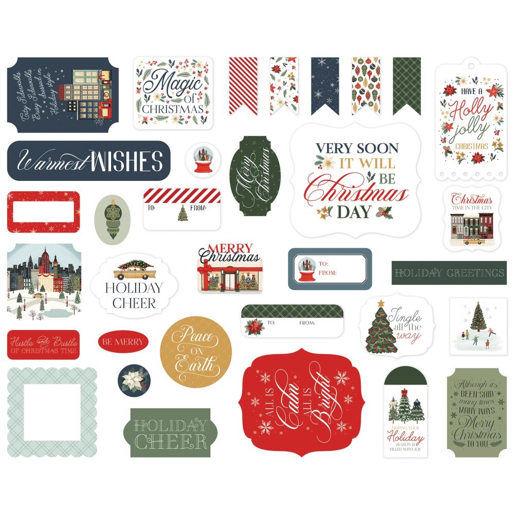 Carta Bella Christmas In The City Ephemera cbcic456024 Holidays Sentiments