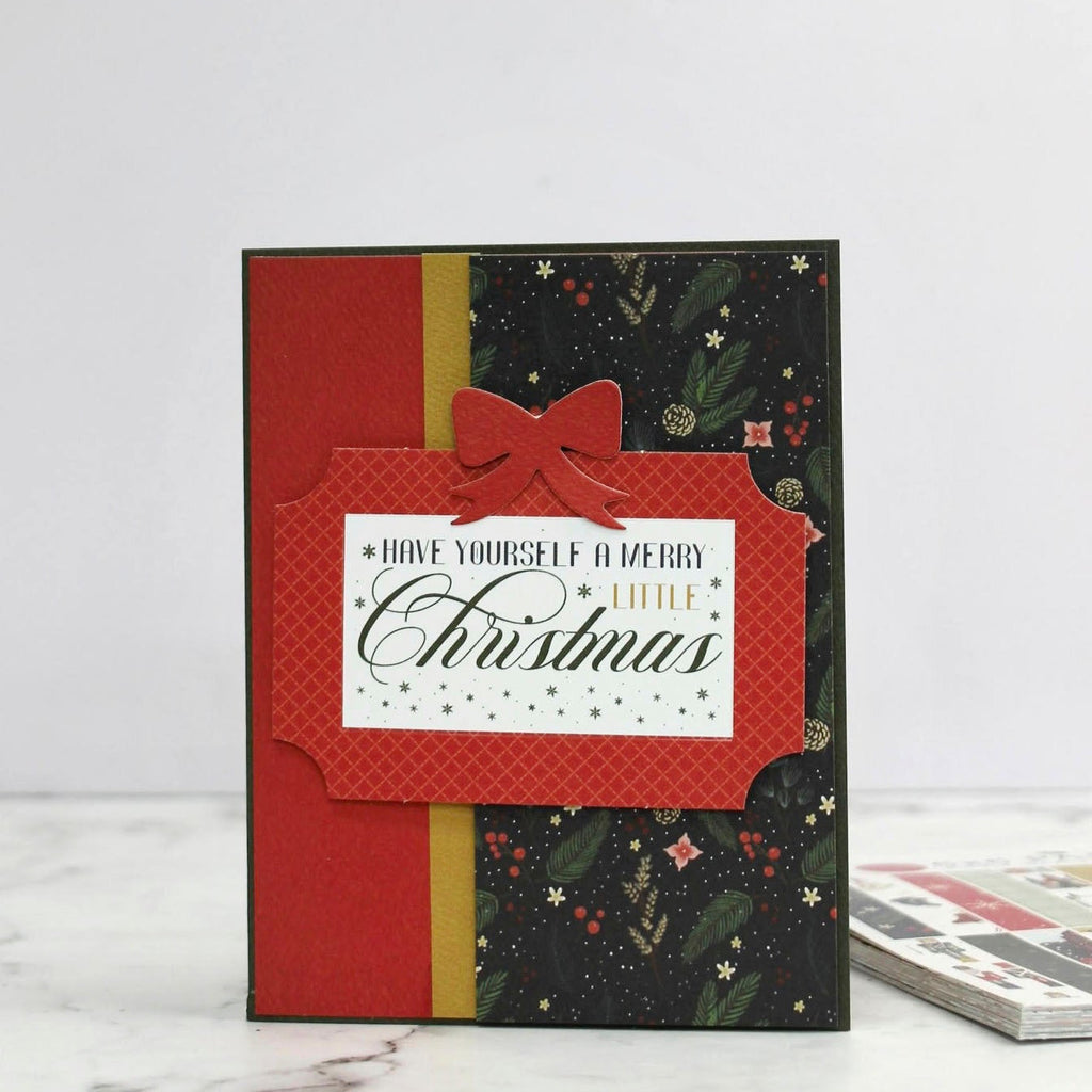 Carta Bella Christmas In The City Frames And Tags cbcic456025 Holiday Bow Card