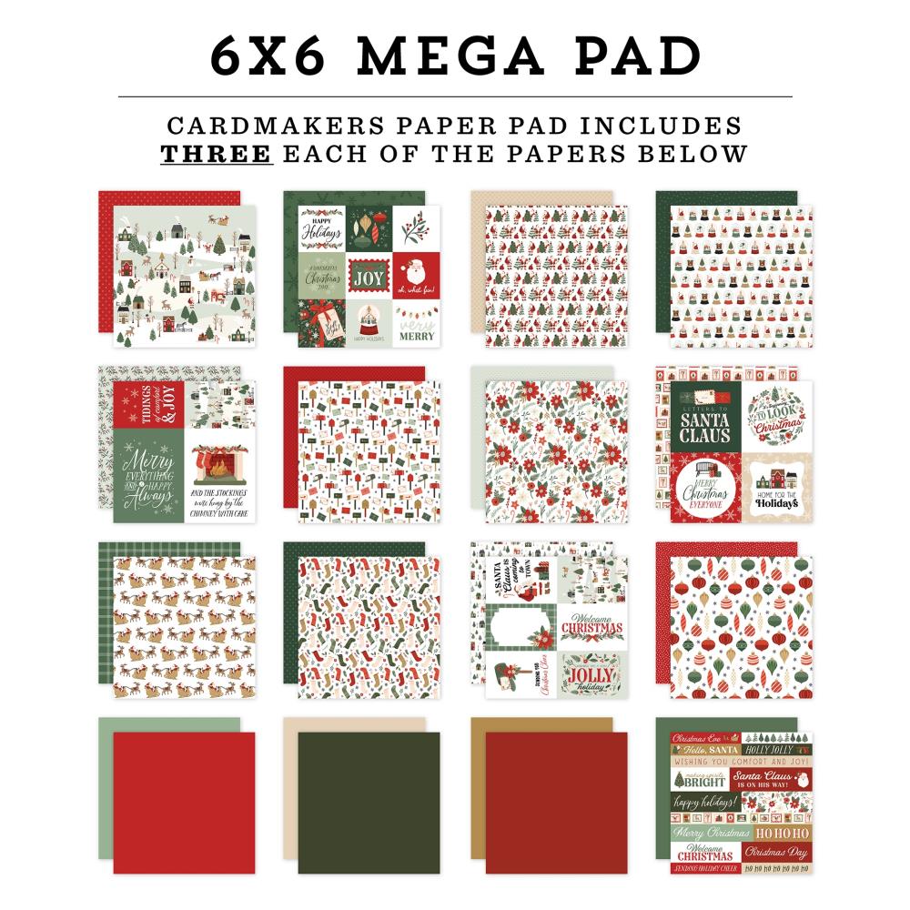 Carta Bella Christmas Village 6 x 6 Mega Paper Pad cbcv458031 Detailed View