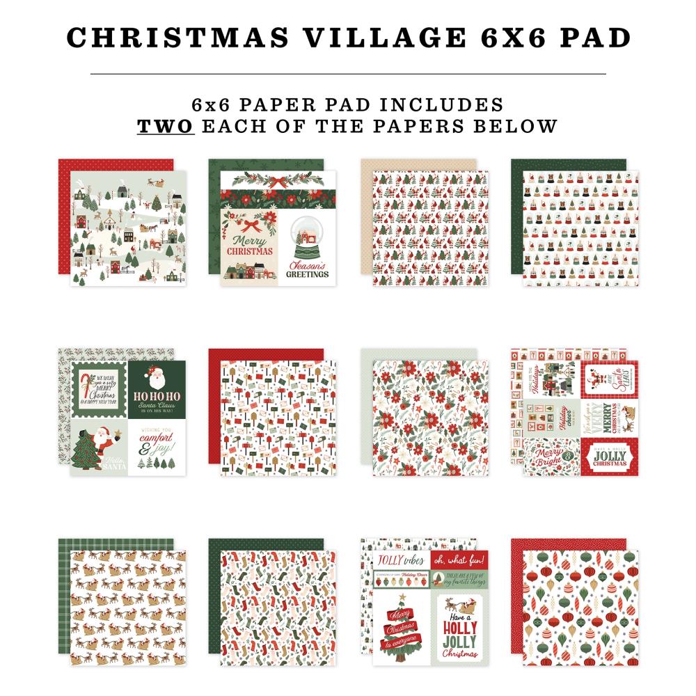 Carta Bella Christmas Village 6 x 6 Paper Pad cbcv458023 Detailed View