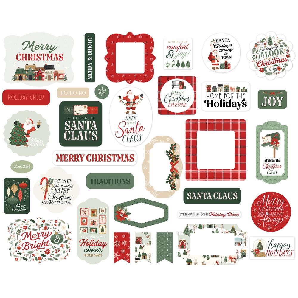 Carta Bella Christmas Village Ephemera cbcv458024 Holiday Sentiments
