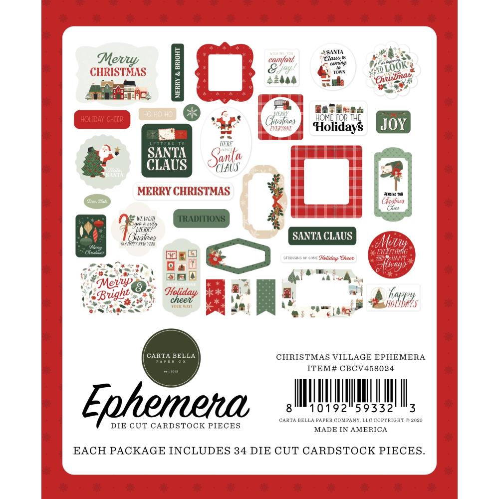 Carta Bella Christmas Village Ephemera cbcv458024 Packaging View