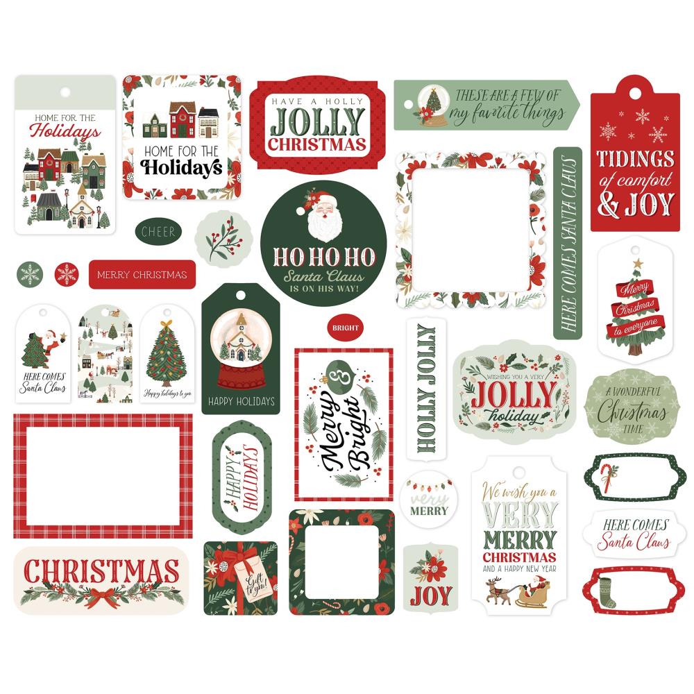 Carta Bella Christmas Village Frames And Tags cbcv458025 Holiday Sentiments