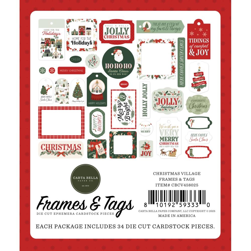 Carta Bella Christmas Village Frames And Tags cbcv458025 Packaging View