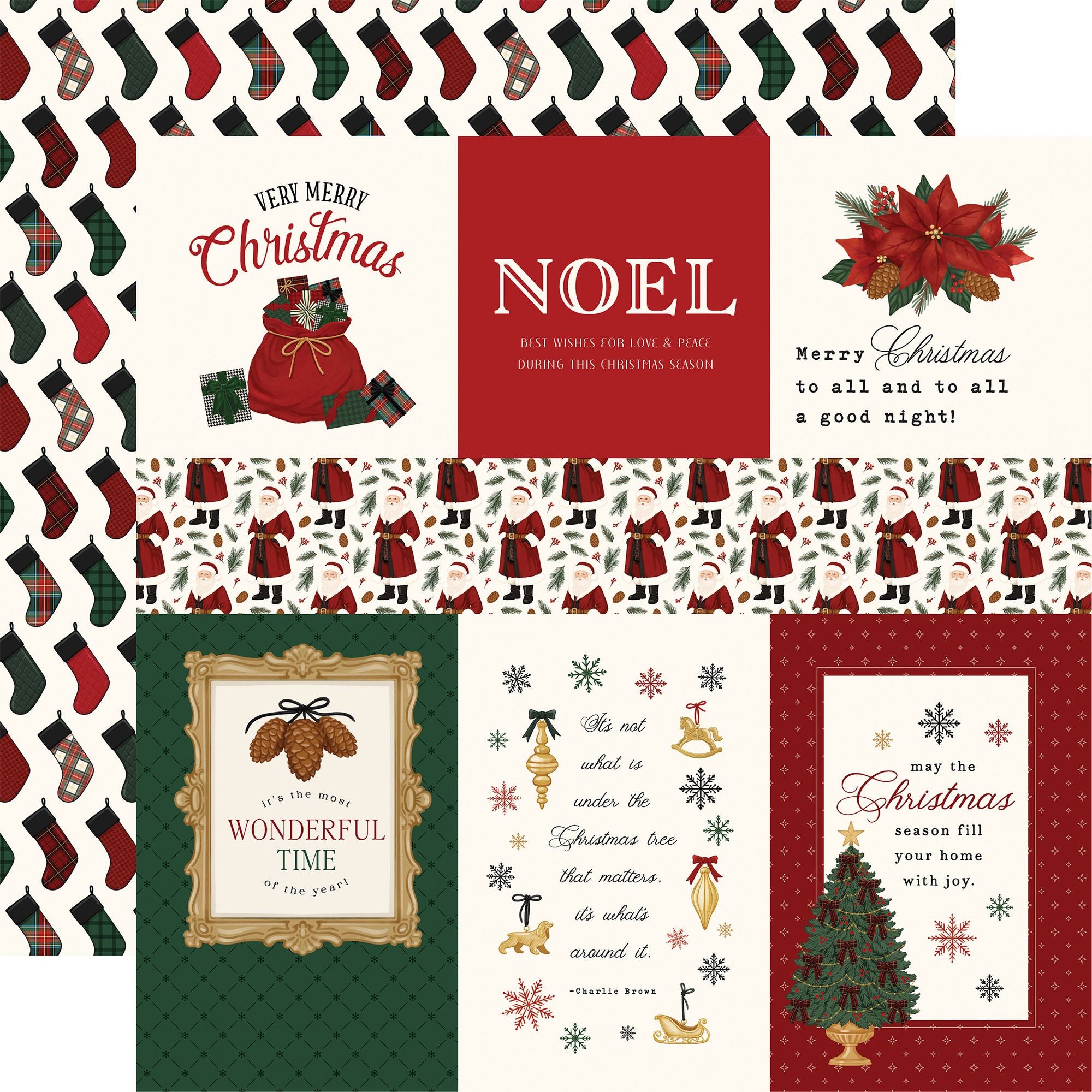 Carta Bella Classic Christmas 12 x 12 Collection Kit cbcc519016 Merry Journaling Cards