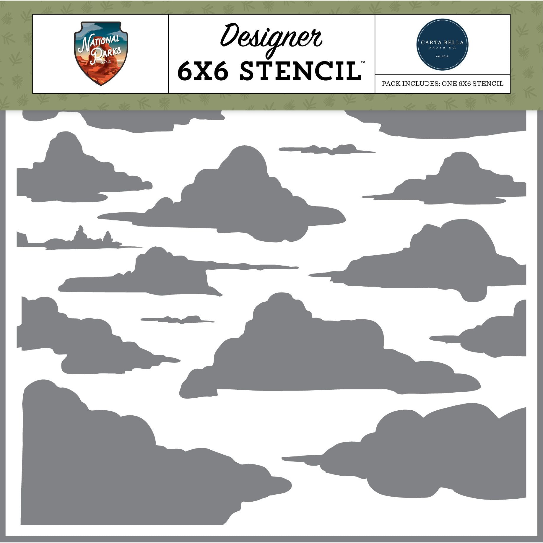 Carta Bella Cloudy Country Sky 6 x 6 Stencil cbnt504034