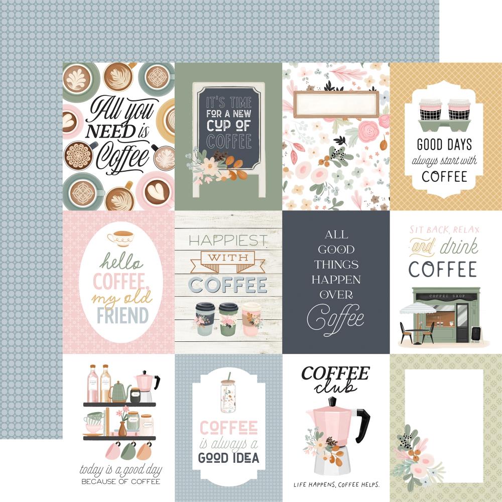 Carta Bella Coffee Shop 12 x 12 Collection Kit cbcs446016 3"X4" Journaling Cards