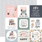 Carta Bella Coffee Shop 12 x 12 Collection Kit cbcs446016 4"X4" Journaling Cards