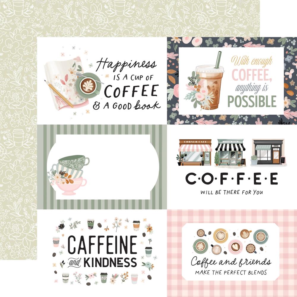 Carta Bella Coffee Shop 12 x 12 Collection Kit cbcs446016 6"X4" Journaling Cards