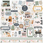 Carta Bella Coffee Shop 12 x 12 Collection Kit cbcs446016 Cardstock Stickers