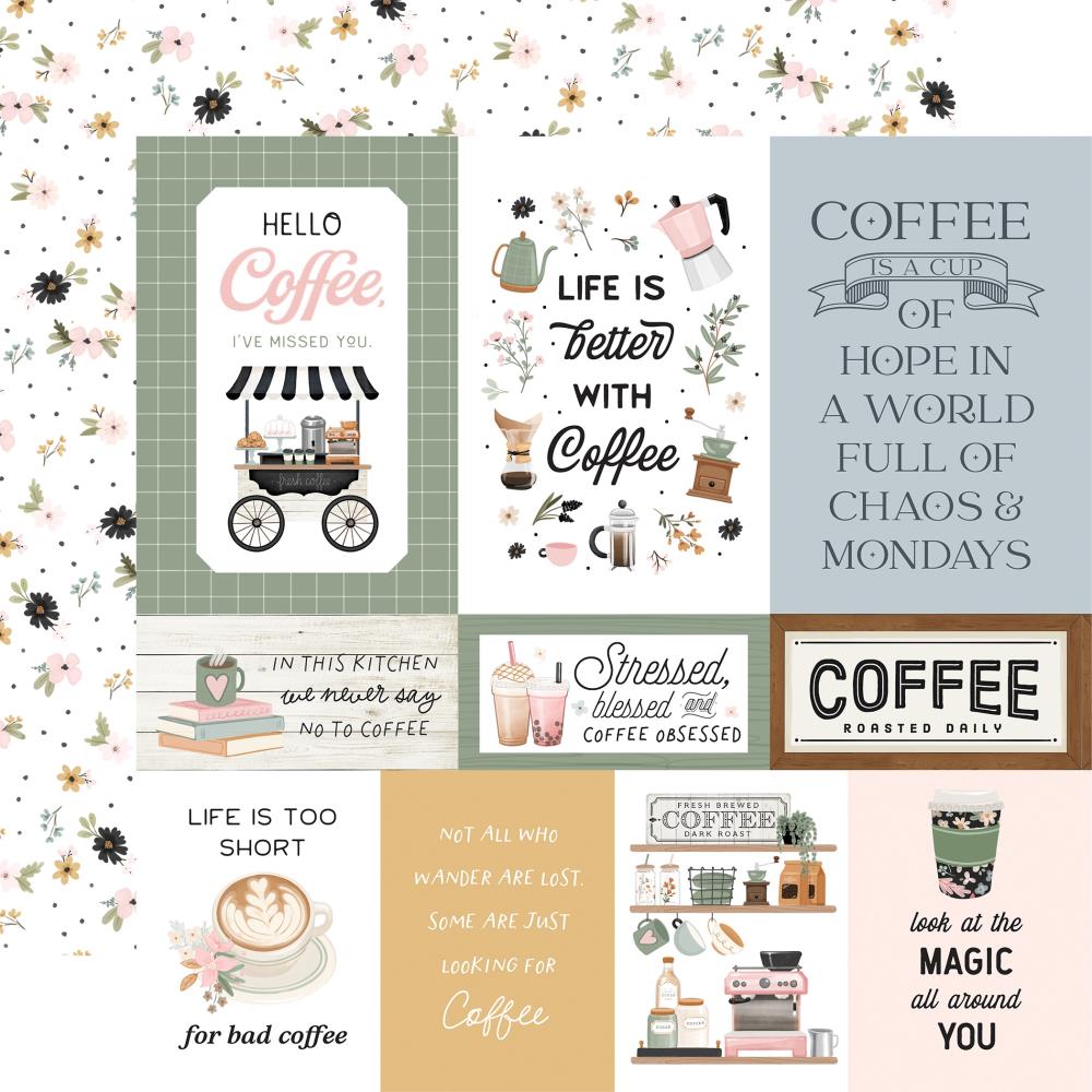 Carta Bella Coffee Shop 12 x 12 Collection Kit cbcs446016 Multi Journaling Cards