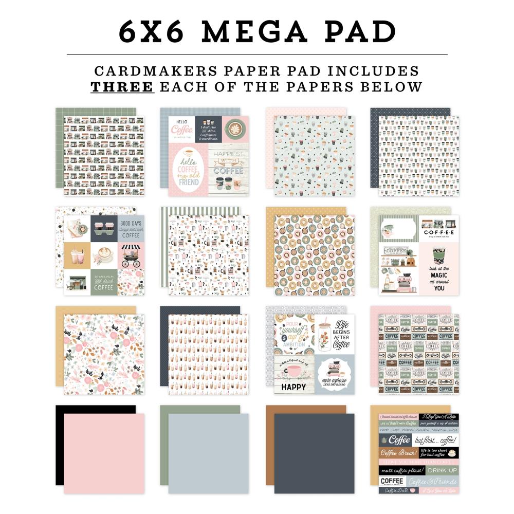 Carta Bella Coffee Shop 6 x 6 Mega Paper Pad cbcs446031 Detailed Images