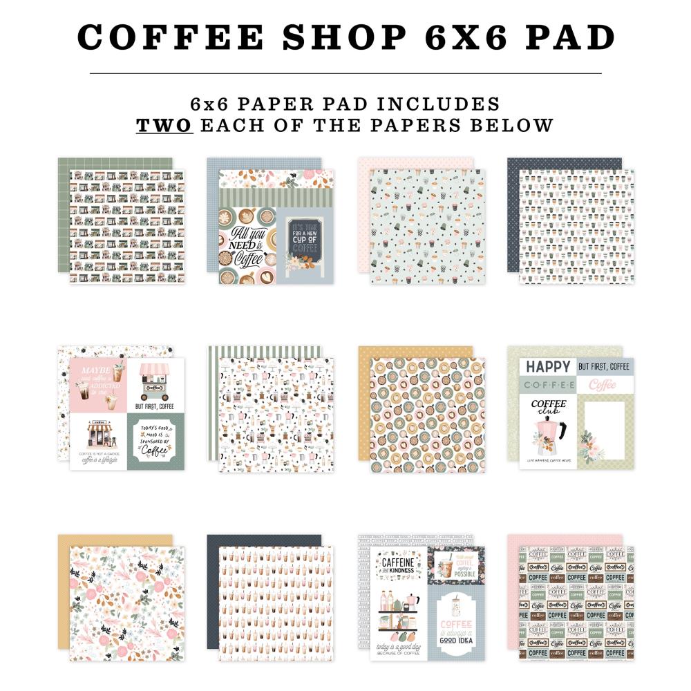 Carta Bella Coffee Shop 6 x 6 Paper Pad cbcs446023 Detailed Images