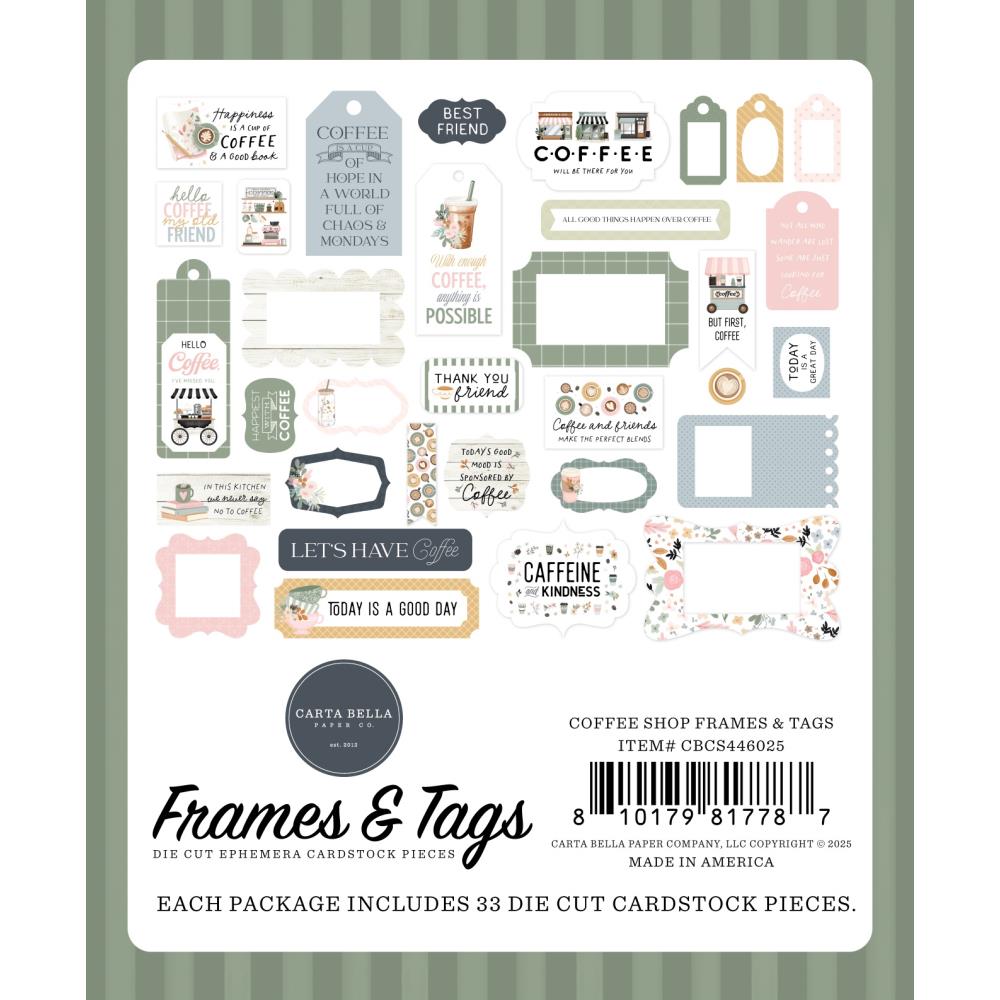 Carta Bella Coffee Shop Frames And Tags cbcs446025 Packaging View