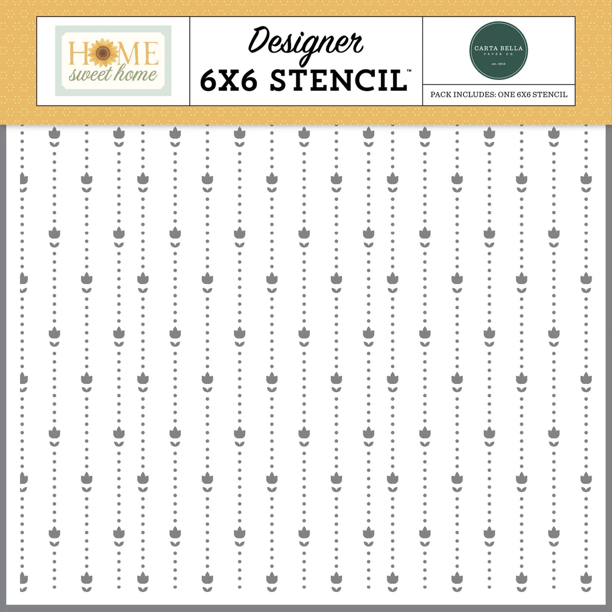 Carta Bella Dotted Floral Line 6 x 6 Stencil cbhsh541033
