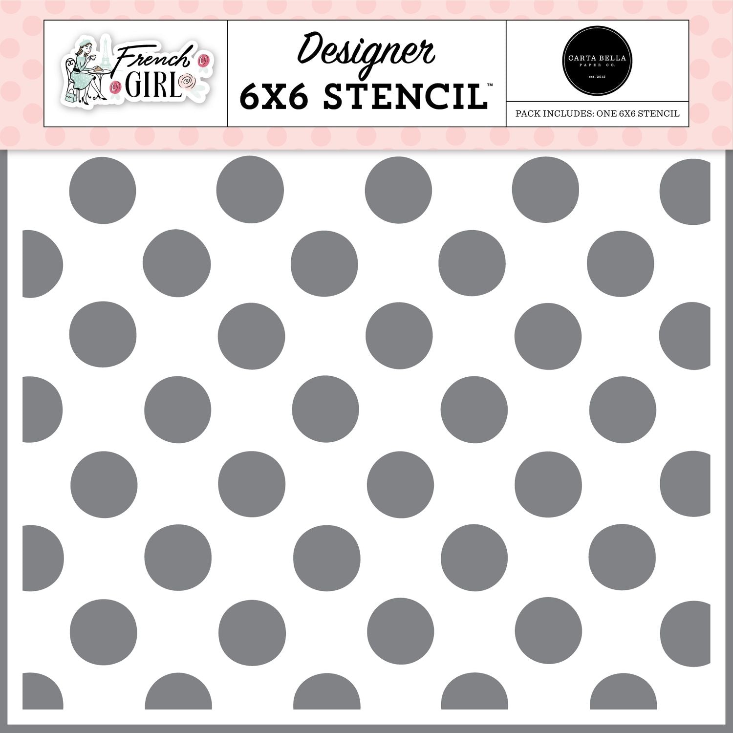 Carta Bella Dress Me Up Dots 6 x 6 Stencil cbfg490033