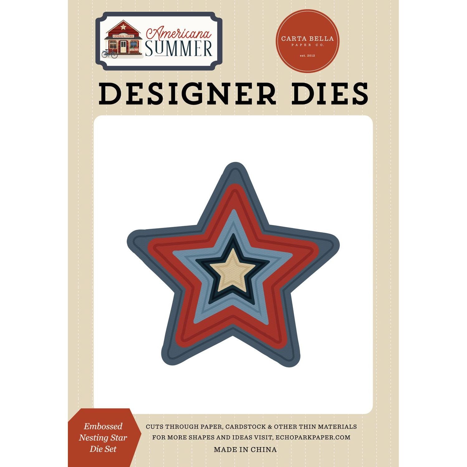 Carta Bella Embossed Nesting Star Dies cbas493040