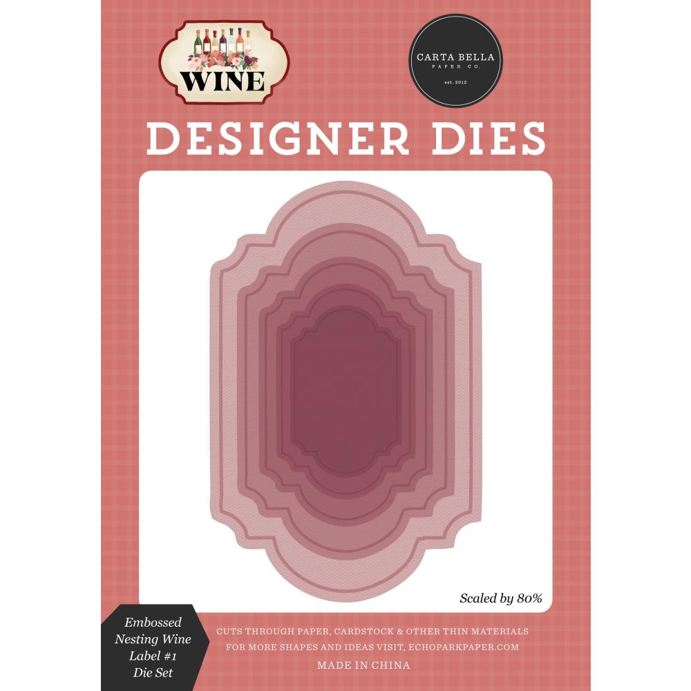 Carta Bella Embossed Nesting Wine Label 1 Dies cbw479040