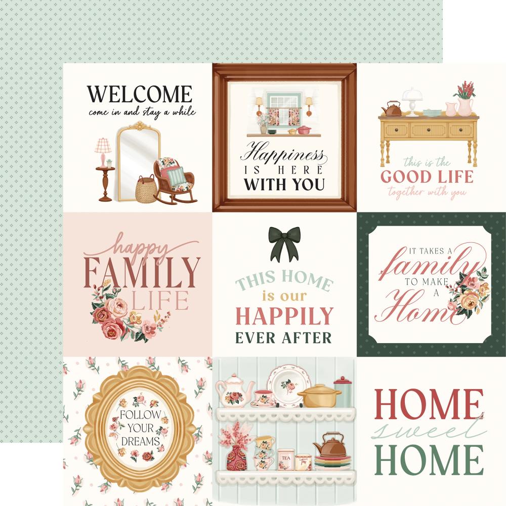 Carta Bella Feels Like Home 12 x 12 Mega Bundle cbflh476050 4X4 Journaling Card