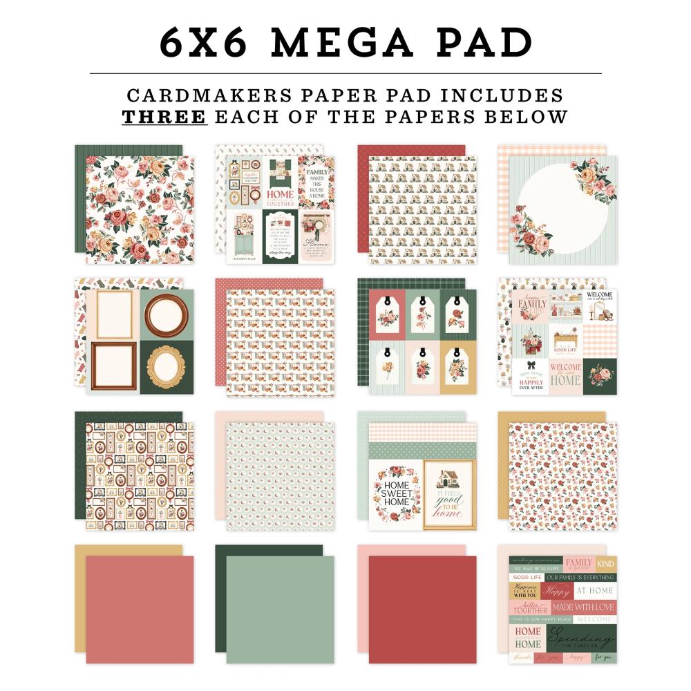 Carta Bella Feels Like Home 6 x 6 Mega Paper Pad cbflh476031 Detailed Image