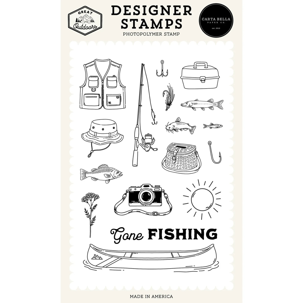 Carta Bella Fishing Icons Clear Stamps cbout542042