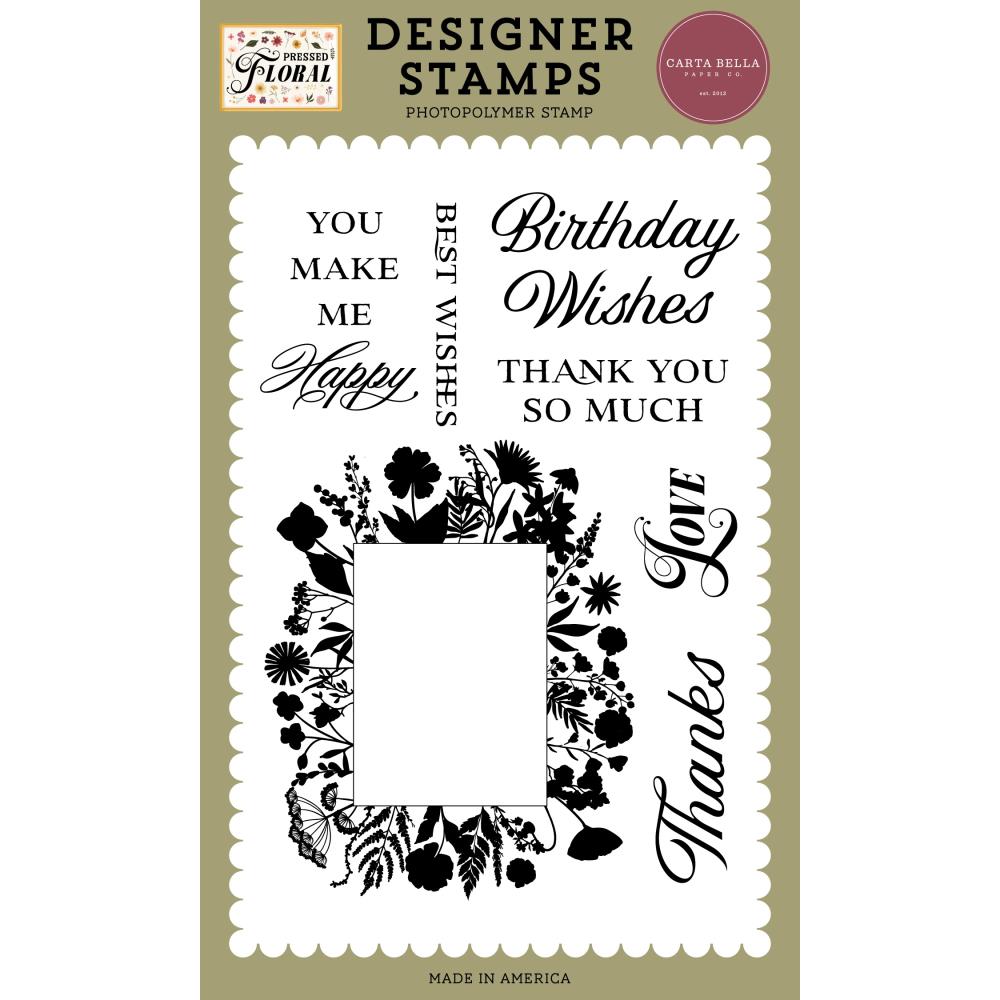 Carta Bella Floral Frame And Phrases Clear Stamps cbpf473041