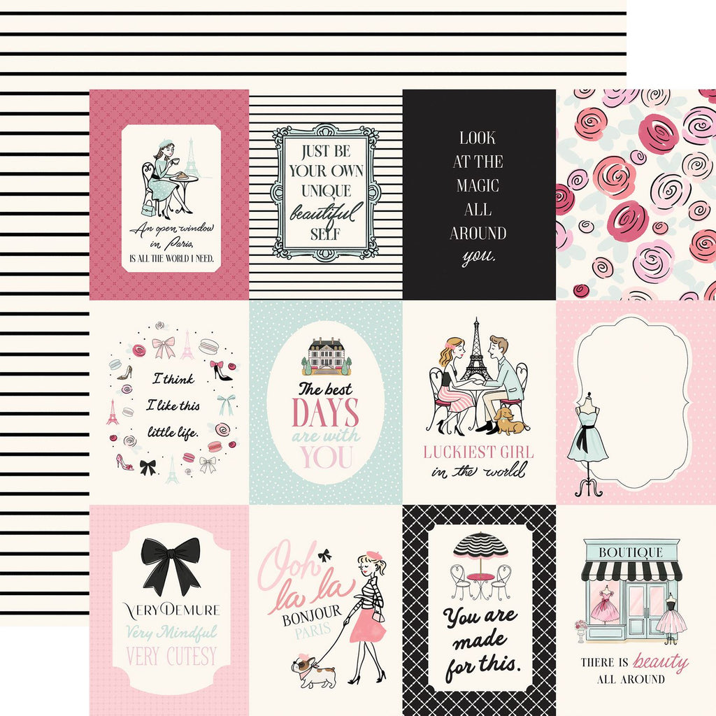 Carta Bella French Girl 12 x 12 Collection Kit cbfg490016 Be Yourself Sentiments