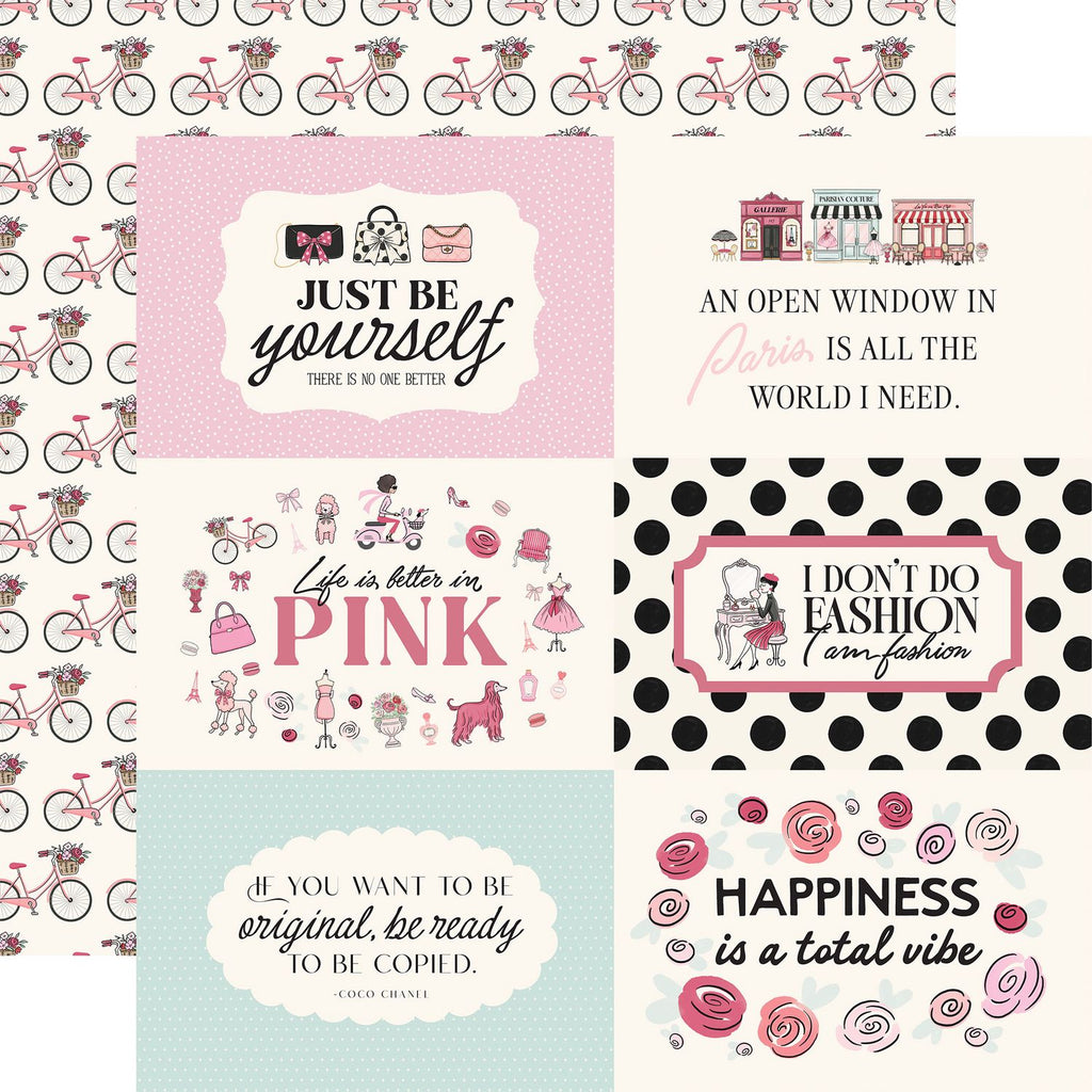 Carta Bella French Girl 12 x 12 Collection Kit cbfg490016 Fashion Phrases
