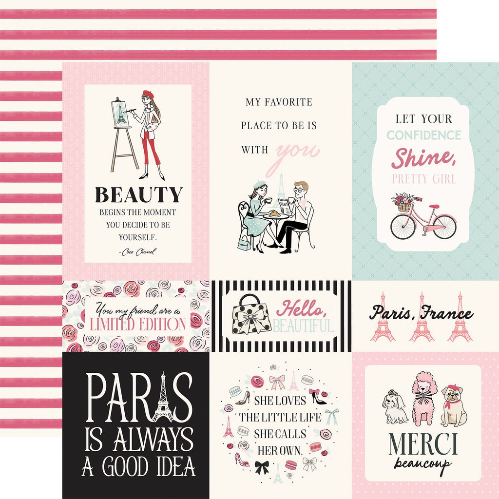 Carta Bella French Girl 12 x 12 Collection Kit cbfg490016 Fashion Sentiments