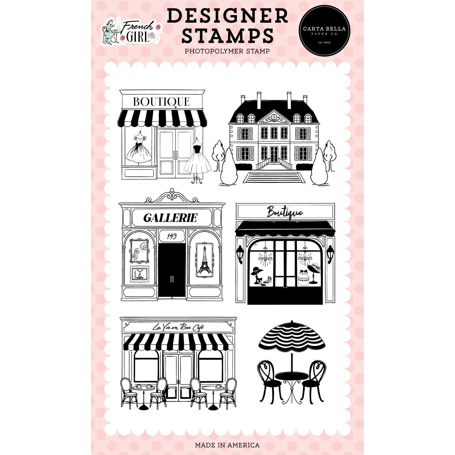 Carta Bella French Streets Clear Stamps And Dies Bundle CBFG490043 Photopolymer Set