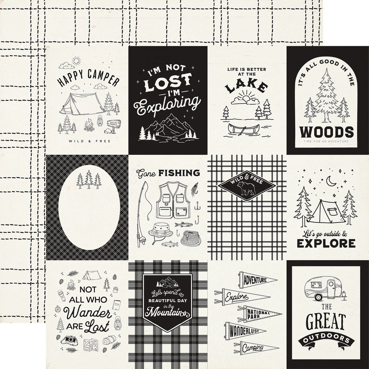 Carta Bella Great Outdoors 12 x 12 Collection Kit cbout542016 Camping Journaling Cards