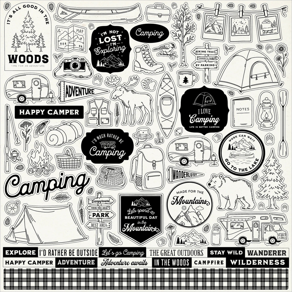 Carta Bella Great Outdoors 12 x 12 Collection Kit cbout542016 Stickers