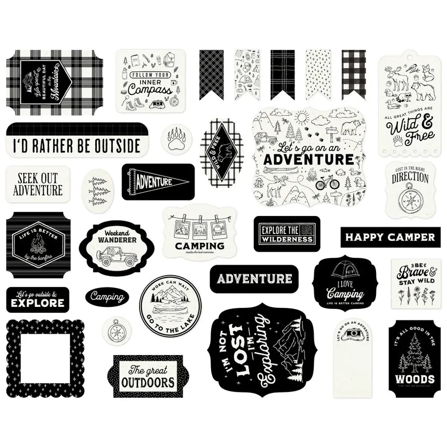 Carta Bella Great Outdoors Ephemera cbout542024 Camping Sentiments
