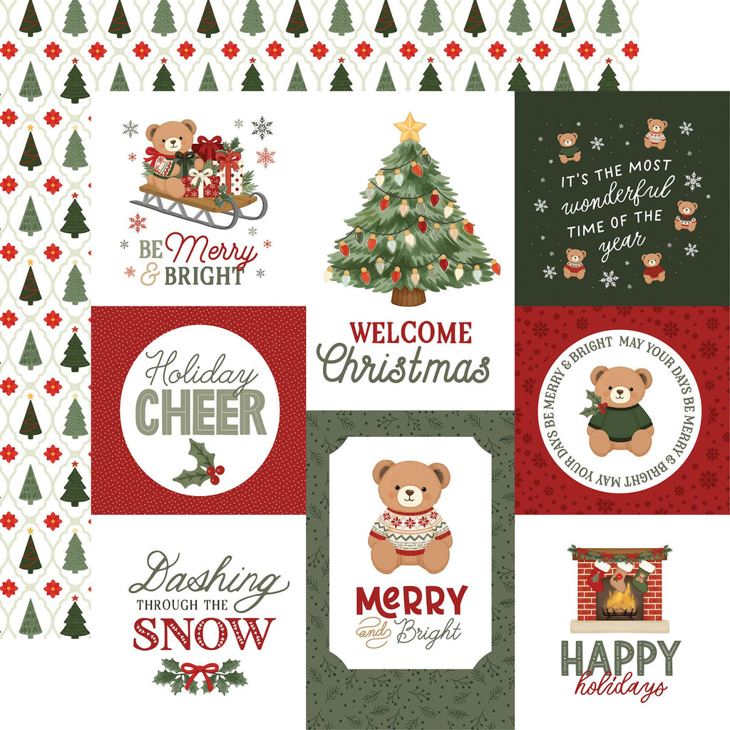 Carta Bella Have A Beary Christmas 12 x 12 Collection Kit cbbc518016 Multi Journaling Cards