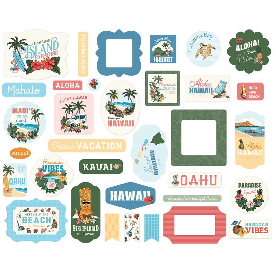 Carta Bella Hawaii Ephemera cbhi507024 Island Vacation Sentiments