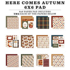Carta Bella Here Comes Autumn 6 x 6 Paper Pad cbhca513023 Image Swatches