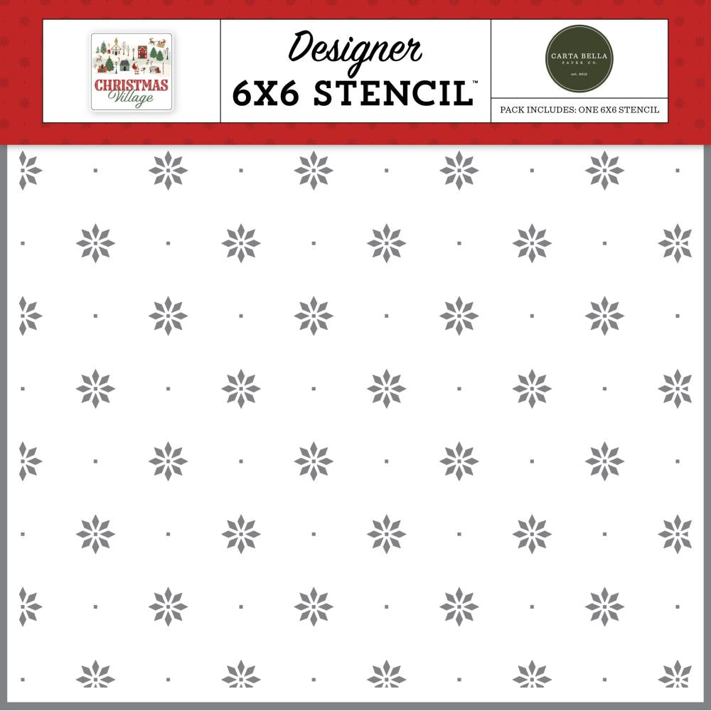 Carta Bella Holly Jolly Flowers 6 x 6 Stencil cbcv458033