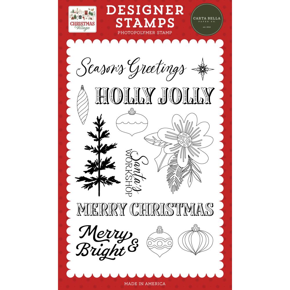 Carta Bella Holly Jolly Ornaments Clear Stamps cbcv458045