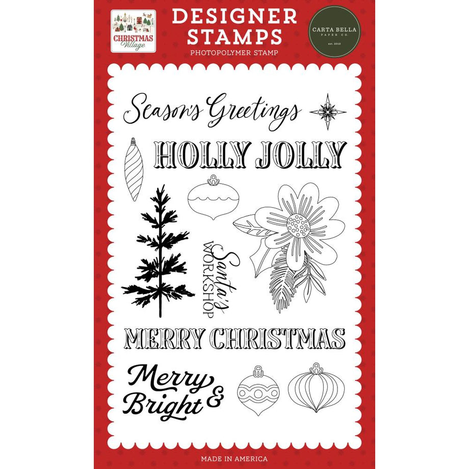 Carta Bella Holly Jolly Ornaments Clear Stamps cbcv458045 – Simon Says Stamp, image size:920x920