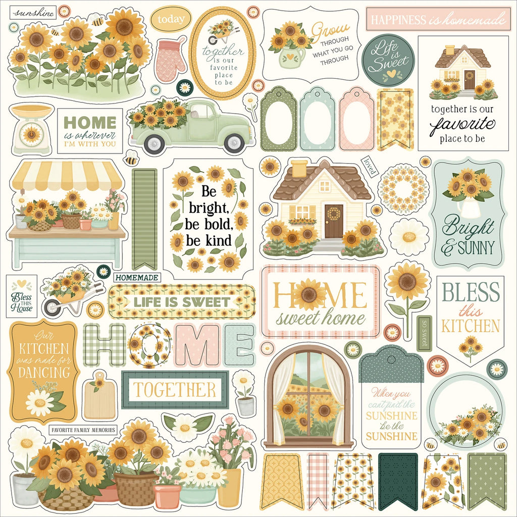 Carta Bella Home Sweet Home 12 x 12 Collection Kit cbhsh541016 Stickers