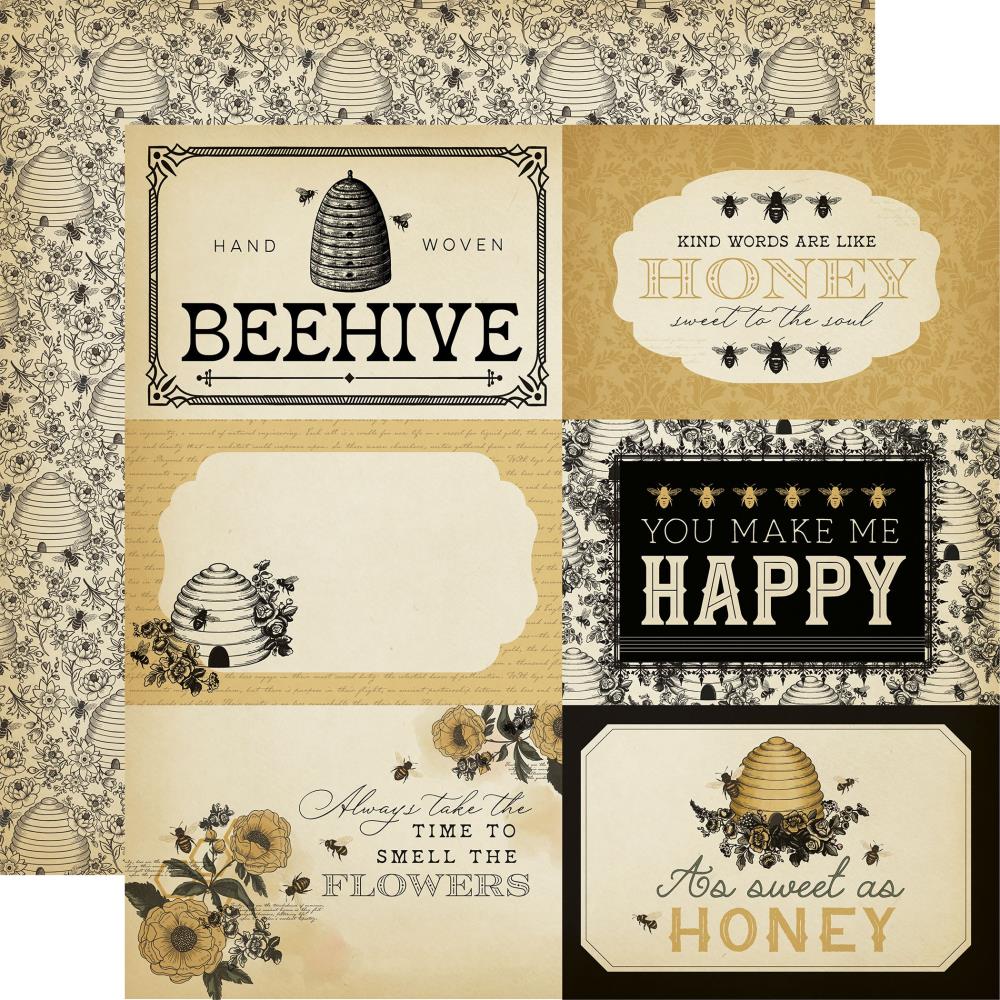 Carta Bella Honey Bee 12 x 12 Collection Kit cbhb450016 6X4 Journaling Cards