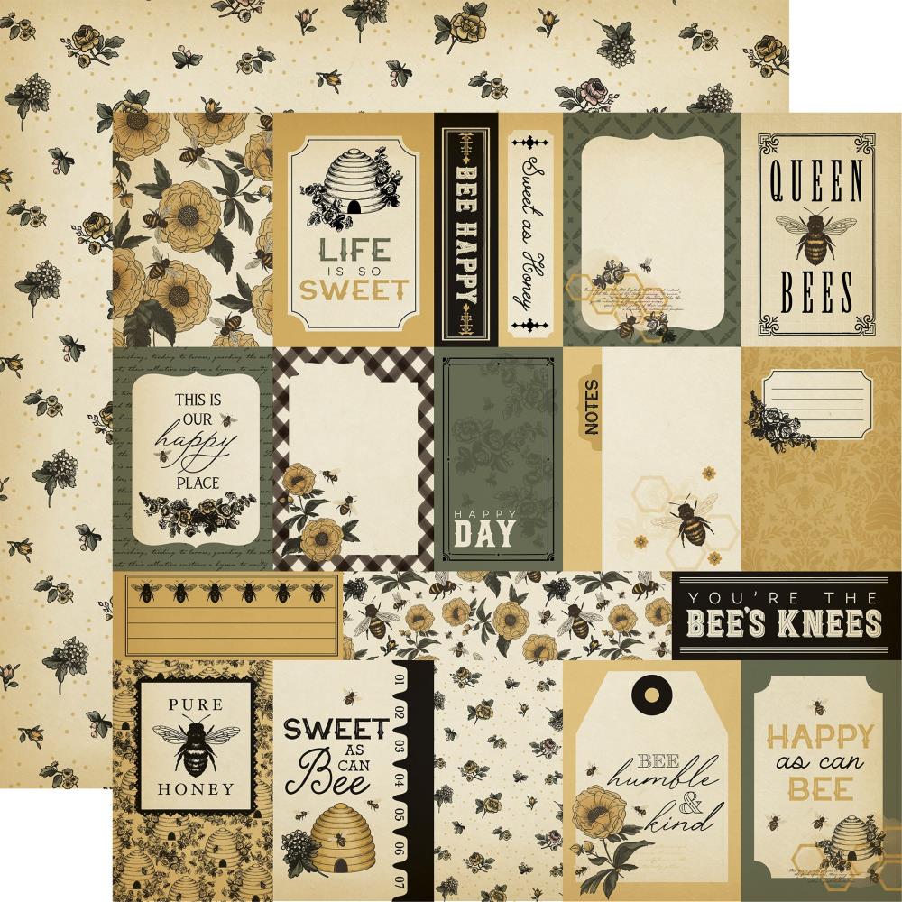 Carta Bella Honey Bee 12 x 12 Collection Kit cbhb450016 Honey Journaling Cards
