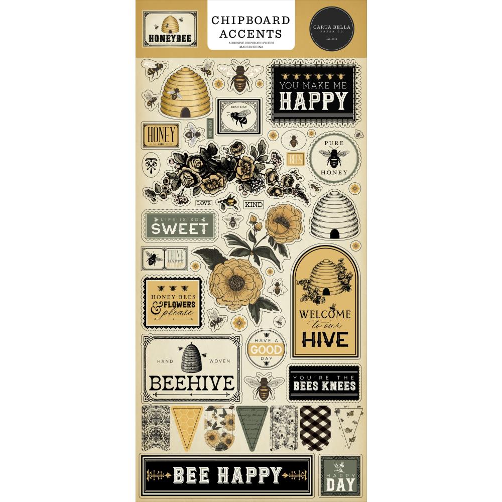 Carta Bella Honey Bee 6 x 13 Chipboard Accents cbhb450021