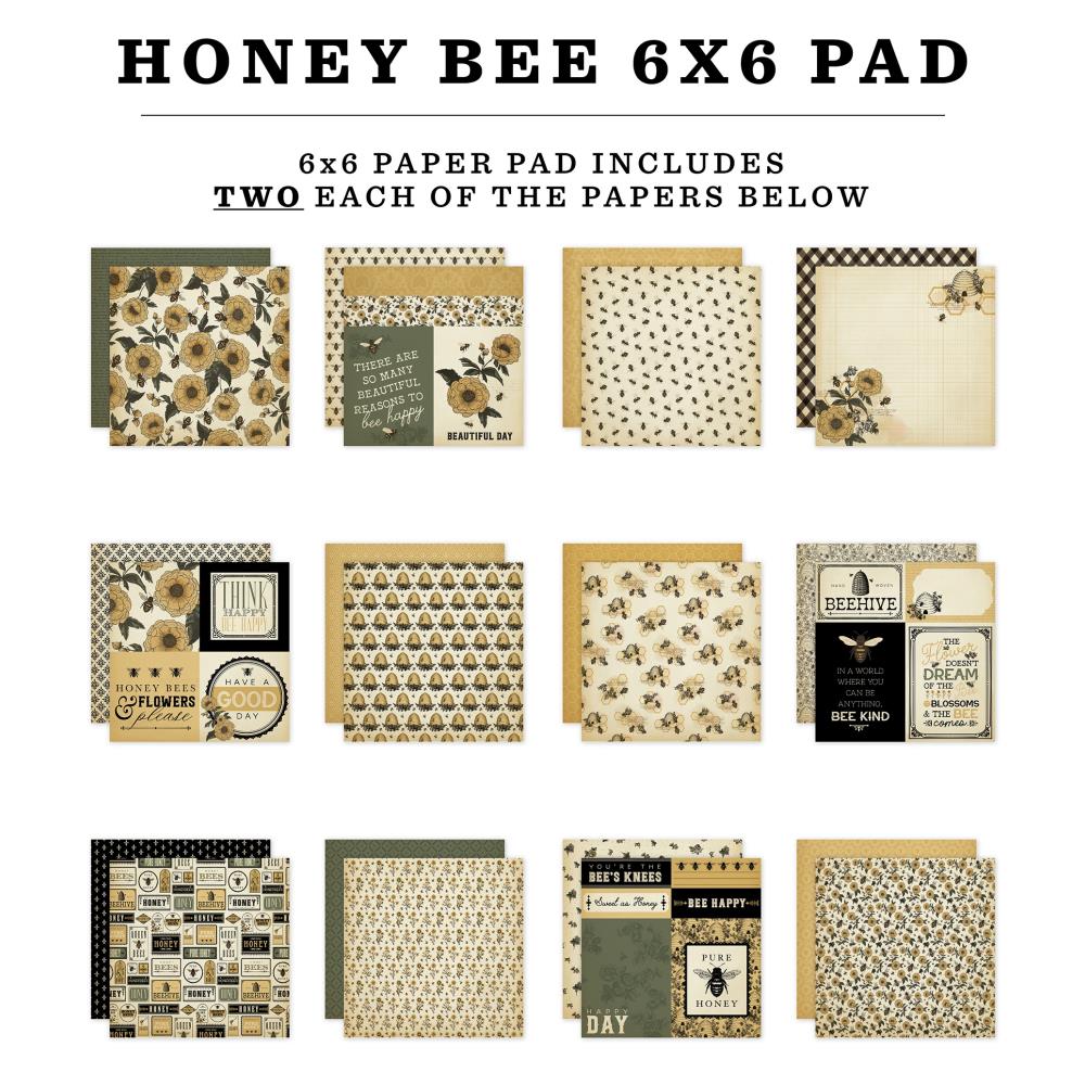 Carta Bella Honey Bee 6 x 6 Paper Pad cbhb450023 Detailed Image