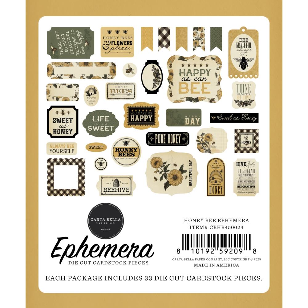 Carta Bella Honey Bee Ephemera cbhb450024 Packaging View