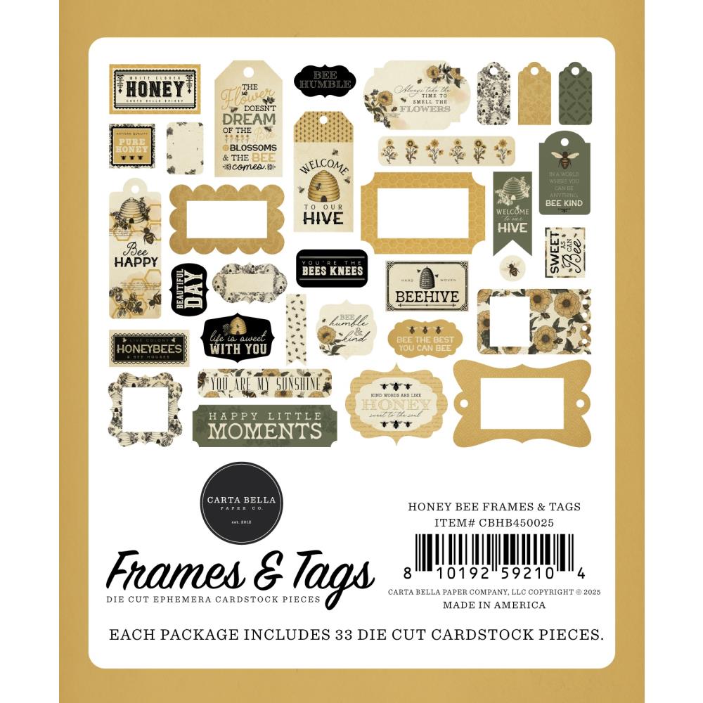 Carta Bella Honey Bee Frames And Tags cbhb450025 Packaging Image